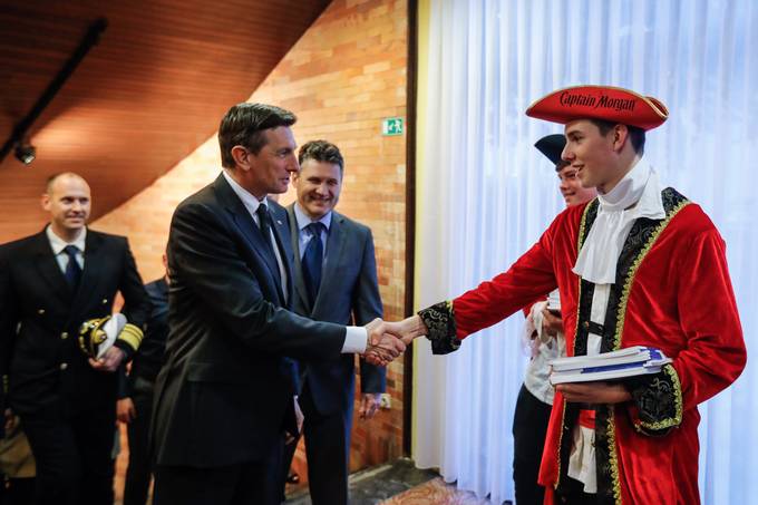 Predsednik Republike Slovenije Borut Pahor v Portorou 70. obletnici delovanja Srednje pomorske ole Portoro